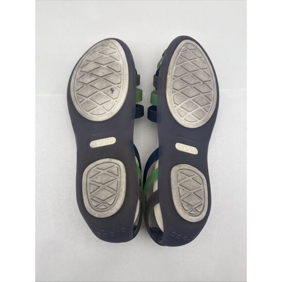 CROCS Womens sz 6W Jelly Sandal HUARACHE Strappy Ballet Flats Beach USED *READ.. - Picture 10 of 14